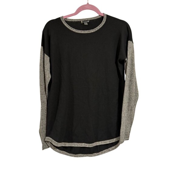 Smartwool Shadow Pine Colorblock Crew Sweater Black Gray Size M - Picture 1 of 7